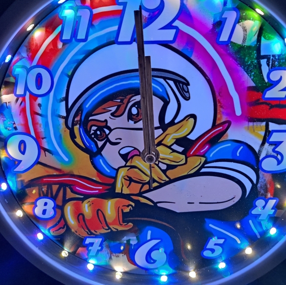 Speed Racer retro white cool multi light colors dance light led clock - Picture 9 of 13